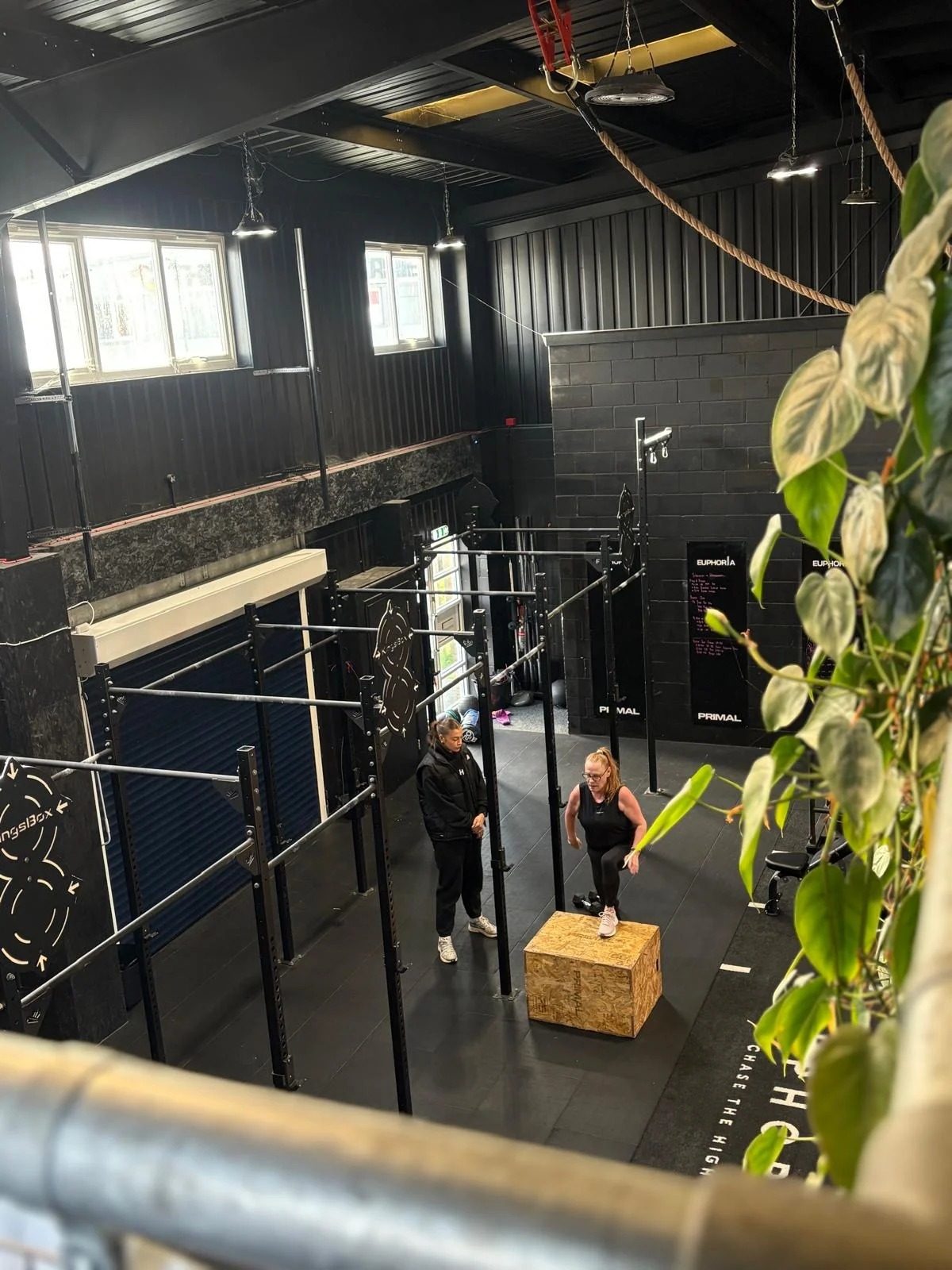 View from the mezzanine over the floor